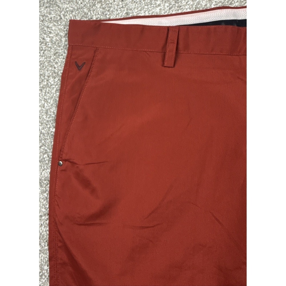 Callaway Golf Pants Men 40x30 Brick Red Micro Check Performance Stretch - Picture 5 of 9
